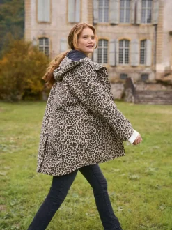 Neutre imprimé léopard - Imperméable de Grossesse et de portage Seraphine 3-en-1