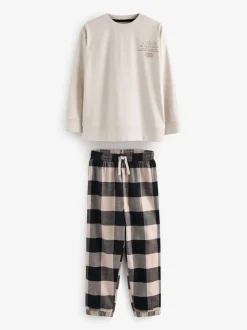 Neutre/Noir - Lot de 3 pyjamas tissés à carreaux (3-16ans)