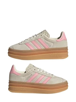 Neutre/Rose - Baskets Adidas Originals Gazelle Bold Lace Junior