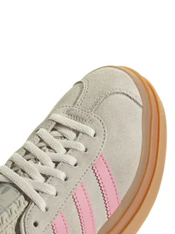 Neutre/Rose - Baskets Adidas Originals Gazelle Bold Lace Junior
