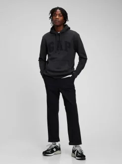 Noir - À enfiler - Sweat à capuche doublé en polaire avec logo Gap