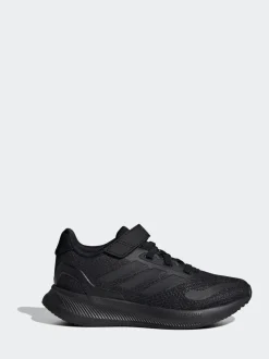 Noir - adidas Baskets de course Runfalcon 5 à lacets élastiques pour enfant