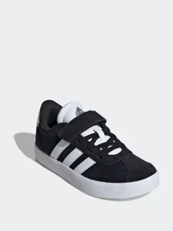Noir - adidas Vl Cour 3.0 Baskets enfant à crochets et boucles