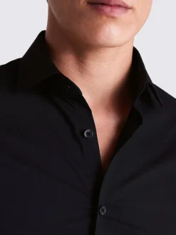 Noir - Ajusté - MOSS Chemise extensible