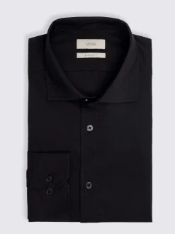 Noir - Ajusté - MOSS Chemise extensible