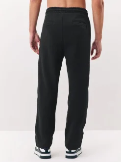 Noir - Ajustement droit - Pantalon de jogging épais décontracté à dos brossé