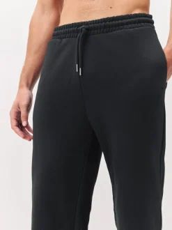 Noir - Ajustement droit - Pantalon de jogging épais décontracté à dos brossé