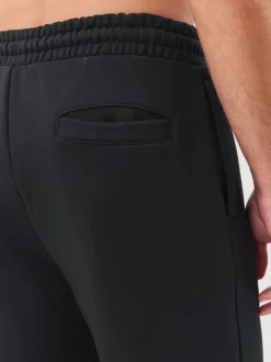 Noir - Ajustement droit - Pantalon de jogging épais décontracté à dos brossé