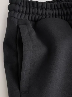 Noir - Ajustement droit - Pantalon de jogging épais décontracté à dos brossé