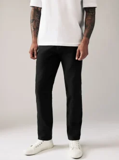 Noir - Ajustement droit - Pantalon chino stretch