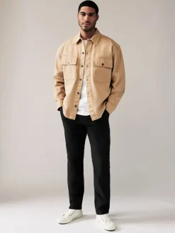 Noir - Ajustement droit - Pantalon chino stretch