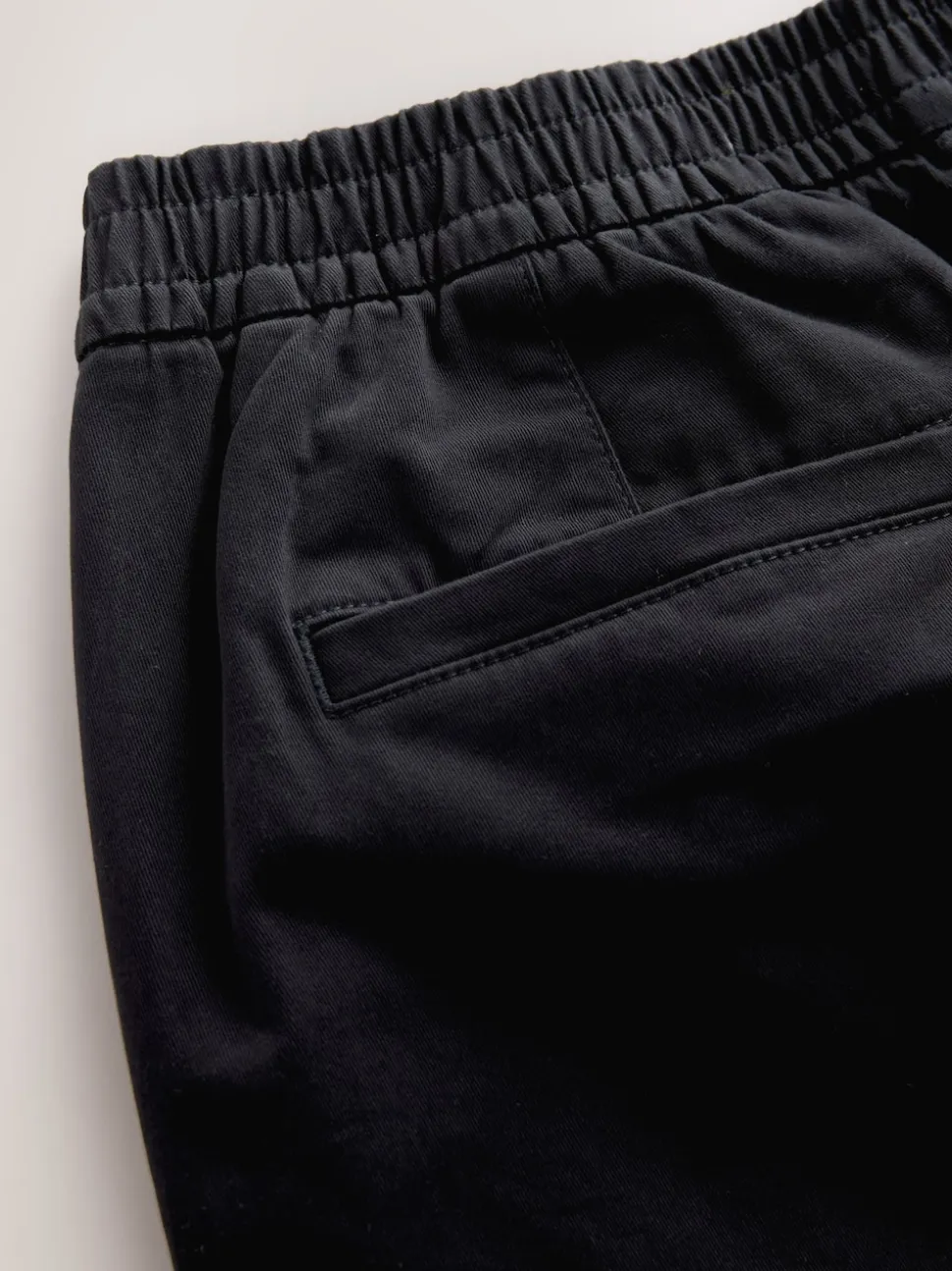 Noir - Ajustement droit - Pantalons Chinos extensibles plissés avec taille élastique