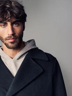 Noir - Ajustement régulier - Caban N.premium doux au toucher en laine