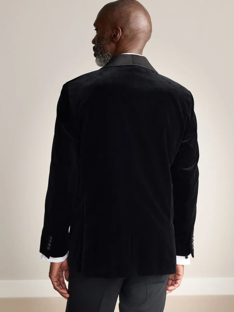 Noir - Ajustement régulier - Blazer Signature Pontoglio en velours italien avec revers châle