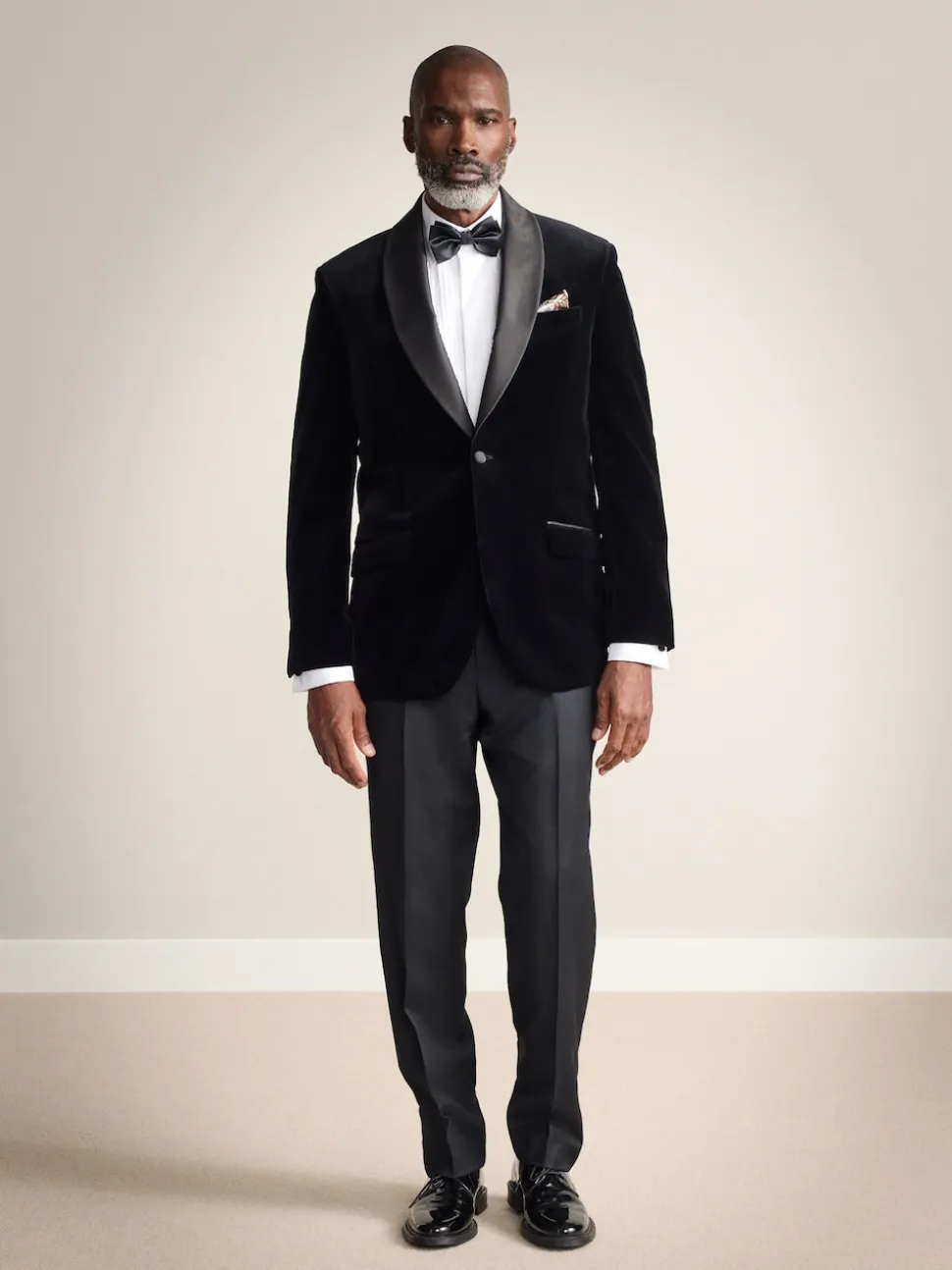 Noir - Ajustement régulier - Blazer Signature Pontoglio en velours italien avec revers châle