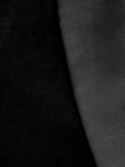 Noir - Ajustement régulier - Blazer Signature Pontoglio en velours italien avec revers châle