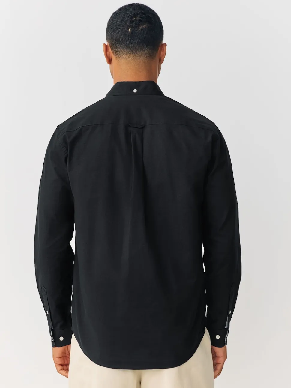 Noir - Ajustement régulier - Chemise Oxford à manches longues