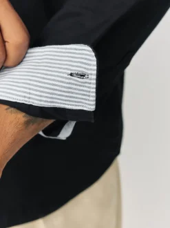 Noir - Ajustement régulier - Chemise Oxford à manches longues