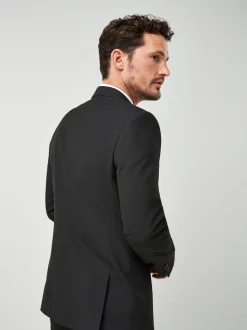 Noir - Ajustement régulier - Veste de costume à deux boutons