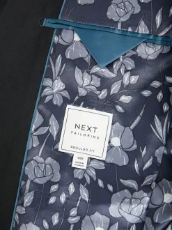 Noir - Ajustement régulier - Veste de costume à deux boutons