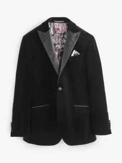 Noir - Ajustement régulier - Blazer Signature Pontoglio en velours italien