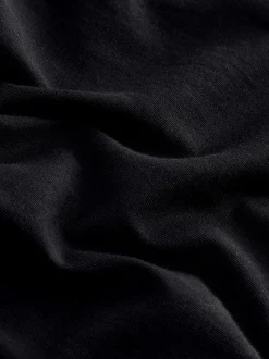 Noir - Ajustement régulier - T-shirt à manches longues de cou d'équipage