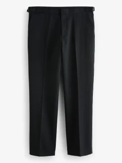 Noir - Ajustement régulier - Pantalon de smoking ajustable avec laine