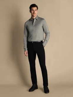 Noir - Ajustement régulier - Chino Charles Tyrwhitt Français Slim Fit Ultimate sans fer