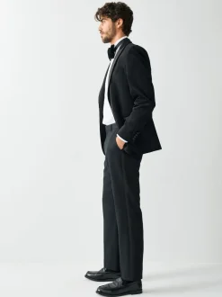 Noir - Ajustement régulier - Pantalon de smoking texturé avec détail de ruban adhésif