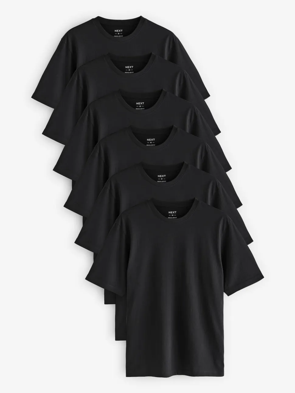 Noir - Ajustement régulier - Lot de t-shirts essentiels en coton 6