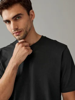 Noir - Ajustement régulier - Lot de t-shirts essentiels en coton 6