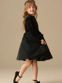 Noir - Angel & Rocket Robe Elsie Velvet en tulle