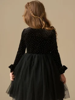 Noir - Angel & Rocket Robe Elsie Velvet en tulle