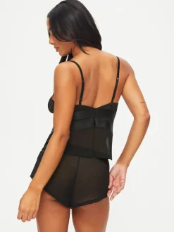 Noir - Ann Summers Ensemble pyjama cami en dentelle et maille gracieux