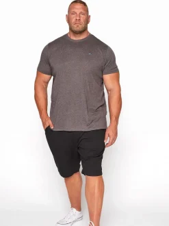 Noir - BadRhino Big & Tall Short extensible à taille élastiquée Chinos