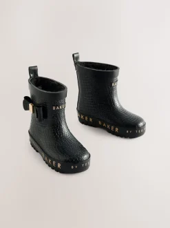 Noir - Baker by Ted Baker Bottes de bien-être doublées en fausse fourrure avec nœud pour fille