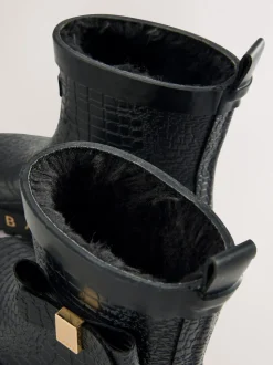 Noir - Baker by Ted Baker Bottes de bien-être doublées en fausse fourrure avec nœud pour fille