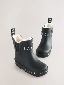 Noir - Baker by Ted Baker bottes de bien-être doublées de fausse fourrure garçon