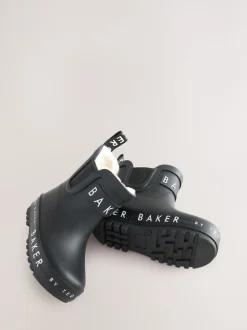 Noir - Baker by Ted Baker bottes de bien-être doublées de fausse fourrure garçon