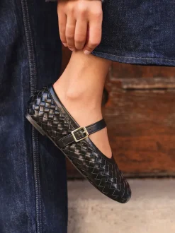 Noir - Ballerines tissées Linzi Daily avec boucle