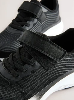 Noir - Baskets à lacets élastiques