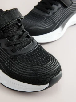 Noir - Baskets à lacets élastiques