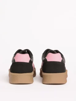 Noir - Baskets de sport Friends Like These à lacets rétro à semelle en gomme