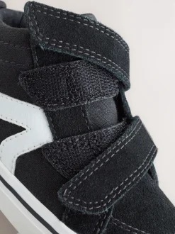 Noir - Baskets hautes en daim à fermeture par contact