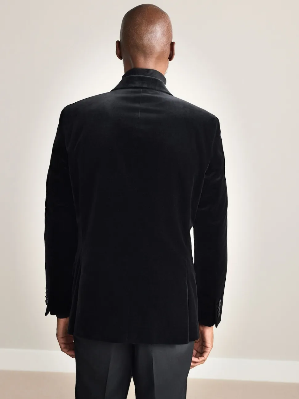 Noir - Blazer croisé en velours italien Signature Pontoglio