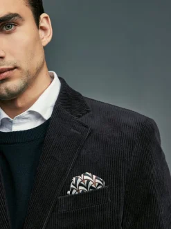 Noir - Blazer en velours côtelé