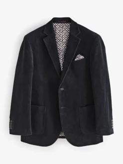 Noir - Blazer en velours côtelé