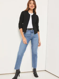 Noir - Blazer sans col Lipsy Raccourci