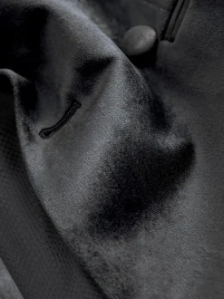 Noir - Blazer slim à double boutonnage en velours