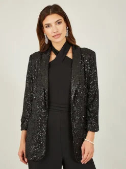 Noir - Blazer Yumi Sequin avec poches